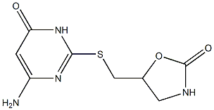 5-{[(4-amino-6-oxo-1,6-dihydropyrimidin-2-yl)sulfanyl]methyl}-1,3-oxazolidin-2-one Struktur