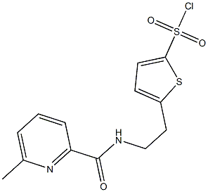 5-{2-[(6-methylpyridin-2-yl)formamido]ethyl}thiophene-2-sulfonyl chloride Struktur