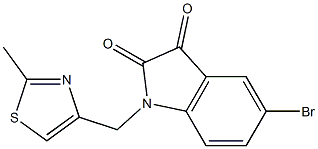 5-bromo-1-[(2-methyl-1,3-thiazol-4-yl)methyl]-2,3-dihydro-1H-indole-2,3-dione Struktur