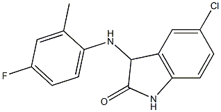 5-chloro-3-[(4-fluoro-2-methylphenyl)amino]-2,3-dihydro-1H-indol-2-one Struktur