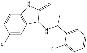 5-chloro-3-{[1-(2-chlorophenyl)ethyl]amino}-2,3-dihydro-1H-indol-2-one Struktur