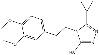 5-cyclopropyl-4-[2-(3,4-dimethoxyphenyl)ethyl]-4H-1,2,4-triazole-3-thiol Struktur