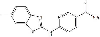 6-[(6-methyl-1,3-benzothiazol-2-yl)amino]pyridine-3-carbothioamide Struktur