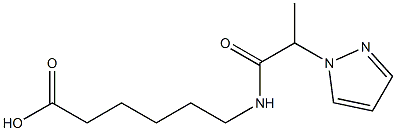 6-[2-(1H-pyrazol-1-yl)propanamido]hexanoic acid Struktur