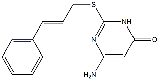 6-amino-2-[(3-phenylprop-2-en-1-yl)sulfanyl]-3,4-dihydropyrimidin-4-one Struktur