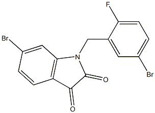 6-bromo-1-[(5-bromo-2-fluorophenyl)methyl]-2,3-dihydro-1H-indole-2,3-dione Struktur