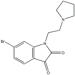 6-bromo-1-[2-(pyrrolidin-1-yl)ethyl]-2,3-dihydro-1H-indole-2,3-dione Struktur