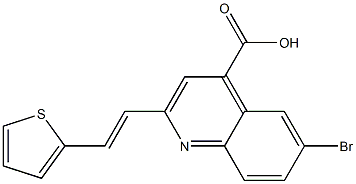 6-bromo-2-[(E)-2-thien-2-ylvinyl]quinoline-4-carboxylic acid Struktur