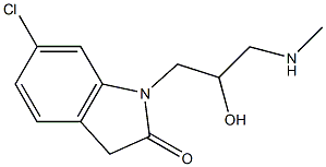 6-chloro-1-[2-hydroxy-3-(methylamino)propyl]-2,3-dihydro-1H-indol-2-one Struktur