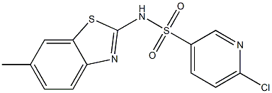 6-chloro-N-(6-methyl-1,3-benzothiazol-2-yl)pyridine-3-sulfonamide Struktur