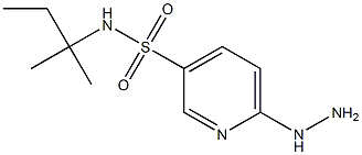 6-hydrazinyl-N-(2-methylbutan-2-yl)pyridine-3-sulfonamide Struktur