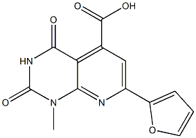 7-(furan-2-yl)-1-methyl-2,4-dioxo-1H,2H,3H,4H-pyrido[2,3-d]pyrimidine-5-carboxylic acid Struktur