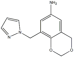 8-(1H-pyrazol-1-ylmethyl)-2,4-dihydro-1,3-benzodioxin-6-amine Struktur