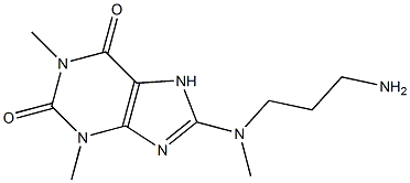 8-[(3-aminopropyl)(methyl)amino]-1,3-dimethyl-2,3,6,7-tetrahydro-1H-purine-2,6-dione Struktur