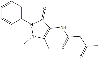 N-(1,5-dimethyl-3-oxo-2-phenyl-2,3-dihydro-1H-pyrazol-4-yl)-3-oxobutanamide Struktur