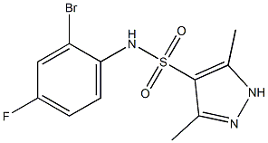 N-(2-bromo-4-fluorophenyl)-3,5-dimethyl-1H-pyrazole-4-sulfonamide Struktur