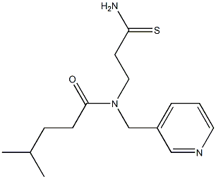 N-(2-carbamothioylethyl)-4-methyl-N-(pyridin-3-ylmethyl)pentanamide Struktur