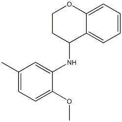 N-(2-methoxy-5-methylphenyl)-3,4-dihydro-2H-1-benzopyran-4-amine Struktur