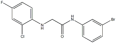 N-(3-bromophenyl)-2-[(2-chloro-4-fluorophenyl)amino]acetamide Struktur