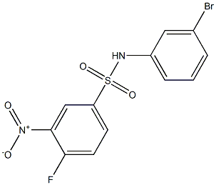 N-(3-bromophenyl)-4-fluoro-3-nitrobenzene-1-sulfonamide Struktur