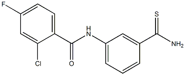 N-(3-carbamothioylphenyl)-2-chloro-4-fluorobenzamide Struktur