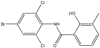 N-(4-bromo-2,6-dichlorophenyl)-2-hydroxy-3-methylbenzamide Struktur