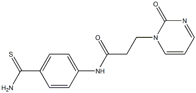 N-(4-carbamothioylphenyl)-3-(2-oxo-1,2-dihydropyrimidin-1-yl)propanamide Struktur