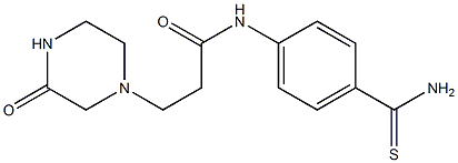 N-(4-carbamothioylphenyl)-3-(3-oxopiperazin-1-yl)propanamide Struktur