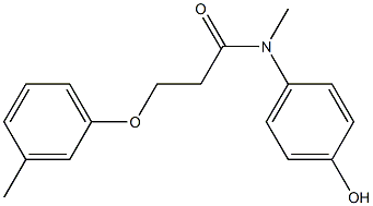 N-(4-hydroxyphenyl)-N-methyl-3-(3-methylphenoxy)propanamide Struktur