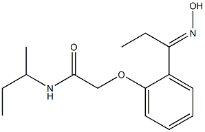 N-(sec-butyl)-2-{2-[(1E)-N-hydroxypropanimidoyl]phenoxy}acetamide Struktur