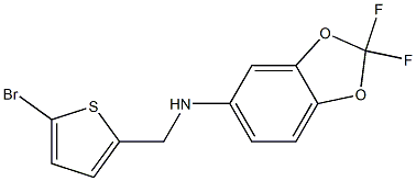 N-[(5-bromothiophen-2-yl)methyl]-2,2-difluoro-2H-1,3-benzodioxol-5-amine Struktur