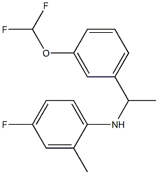 N-{1-[3-(difluoromethoxy)phenyl]ethyl}-4-fluoro-2-methylaniline Struktur