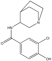 N-{1-azabicyclo[2.2.2]octan-3-yl}-3-chloro-4-hydroxybenzamide Struktur