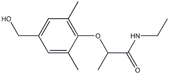 N-ethyl-2-[4-(hydroxymethyl)-2,6-dimethylphenoxy]propanamide Struktur