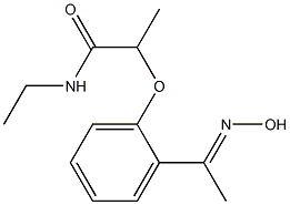 N-ethyl-2-{2-[1-(hydroxyimino)ethyl]phenoxy}propanamide Struktur