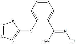 N'-hydroxy-2-(1,3,4-thiadiazol-2-ylsulfanyl)benzene-1-carboximidamide Struktur