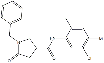 1-benzyl-N-(4-bromo-5-chloro-2-methylphenyl)-5-oxo-3-pyrrolidinecarboxamide Struktur