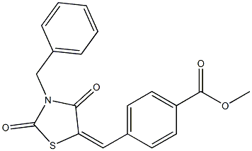 methyl 4-[(3-benzyl-2,4-dioxo-1,3-thiazolidin-5-ylidene)methyl]benzoate Struktur