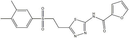 N-(5-{2-[(3,4-dimethylphenyl)sulfonyl]ethyl}-1,3,4-thiadiazol-2-yl)-2-furamide Struktur