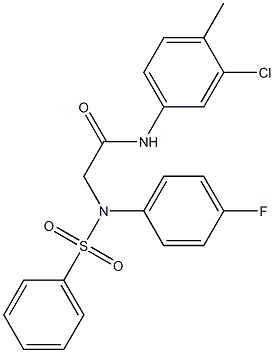 N-(3-chloro-4-methylphenyl)-2-[(4-fluorophenyl)(phenylsulfonyl)amino]acetamide Struktur