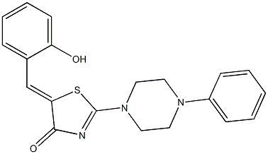 5-(2-hydroxybenzylidene)-2-(4-phenyl-1-piperazinyl)-1,3-thiazol-4(5H)-one Struktur