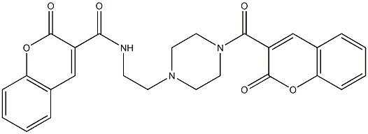 2-oxo-N-(2-{4-[(2-oxo-2H-chromen-3-yl)carbonyl]-1-piperazinyl}ethyl)-2H-chromene-3-carboxamide Struktur