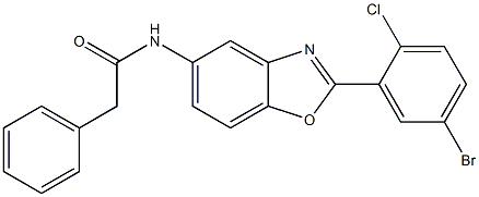 N-[2-(5-bromo-2-chlorophenyl)-1,3-benzoxazol-5-yl]-2-phenylacetamide Struktur