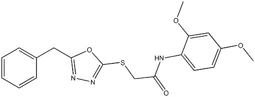 2-[(5-benzyl-1,3,4-oxadiazol-2-yl)sulfanyl]-N-(2,4-dimethoxyphenyl)acetamide Struktur