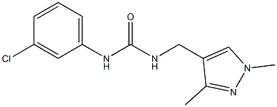 N-(3-chlorophenyl)-N'-[(1,3-dimethyl-1H-pyrazol-4-yl)methyl]urea Struktur