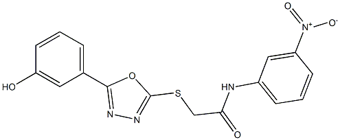 N-{3-nitrophenyl}-2-{[5-(3-hydroxyphenyl)-1,3,4-oxadiazol-2-yl]sulfanyl}acetamide Struktur