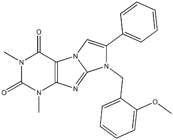 8-(2-methoxybenzyl)-1,3-dimethyl-7-phenyl-1H-imidazo[2,1-f]purine-2,4(3H,8H)-dione Struktur