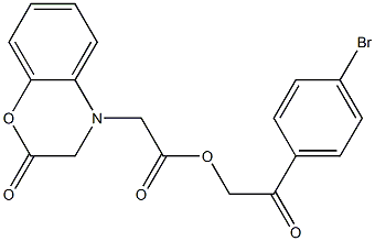 2-(4-bromophenyl)-2-oxoethyl (2-oxo-2,3-dihydro-4H-1,4-benzoxazin-4-yl)acetate Struktur