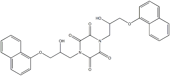 1,4-bis[2-hydroxy-3-(1-naphthyloxy)propyl]-2,3,5,6-piperazinetetrone Struktur