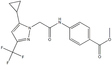 methyl 4-({[5-cyclopropyl-3-(trifluoromethyl)-1H-pyrazol-1-yl]acetyl}amino)benzoate Struktur